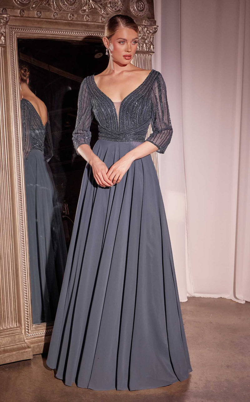 Ladivine CC446 Prom Dress - Indigo Grey | NewYorkDress Ladivine CC446 Prom Dress - Indigo Grey | NewYorkDress