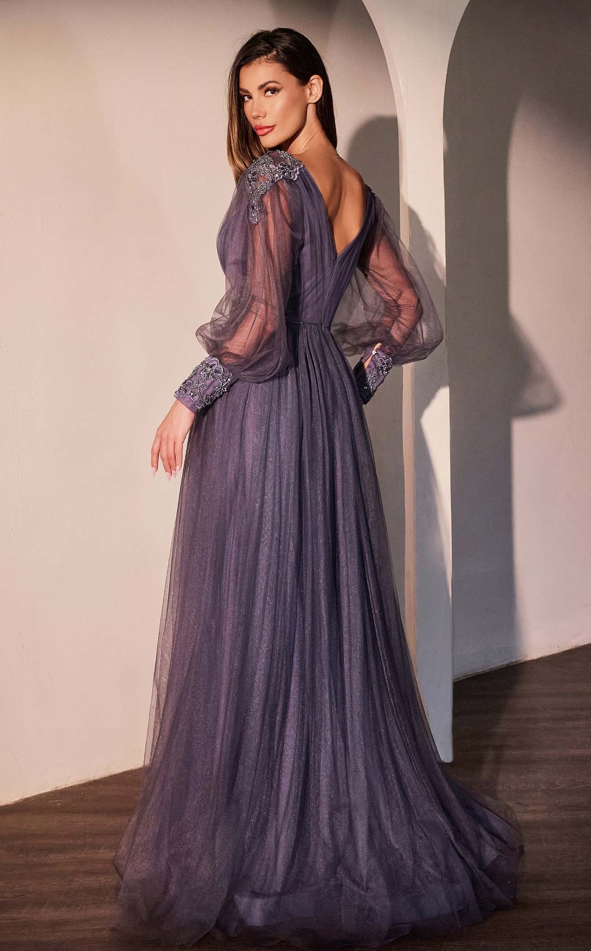 violet purple dress Zapaka Women Light Purple Prom Dress A Line Spaghetti Straps Floral Tulle Long Formal Dress, Lilac / S