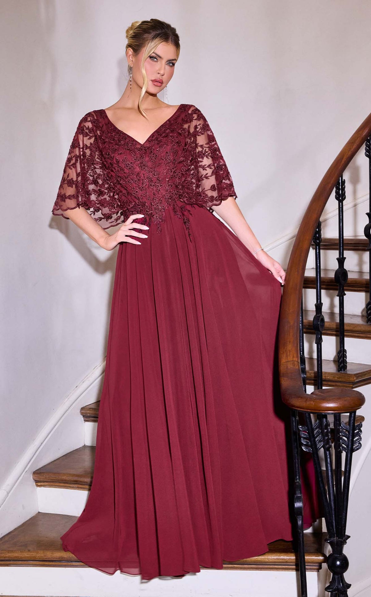 Ladivine CL10 Prom Dress - Burgundy | NewYorkDress