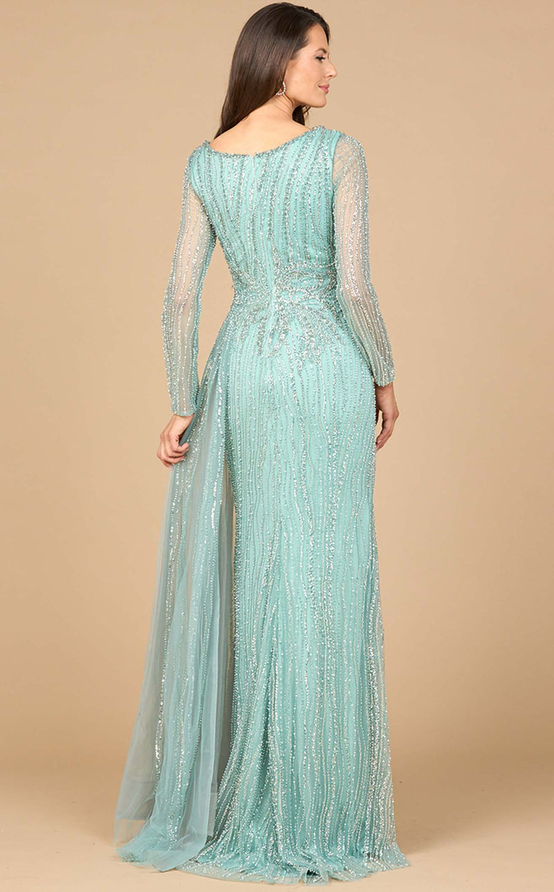 lara formal dresses Lara Dresses 29115 - Long Beaded Polyester Tulle on Polyester Lining A-Line Dress