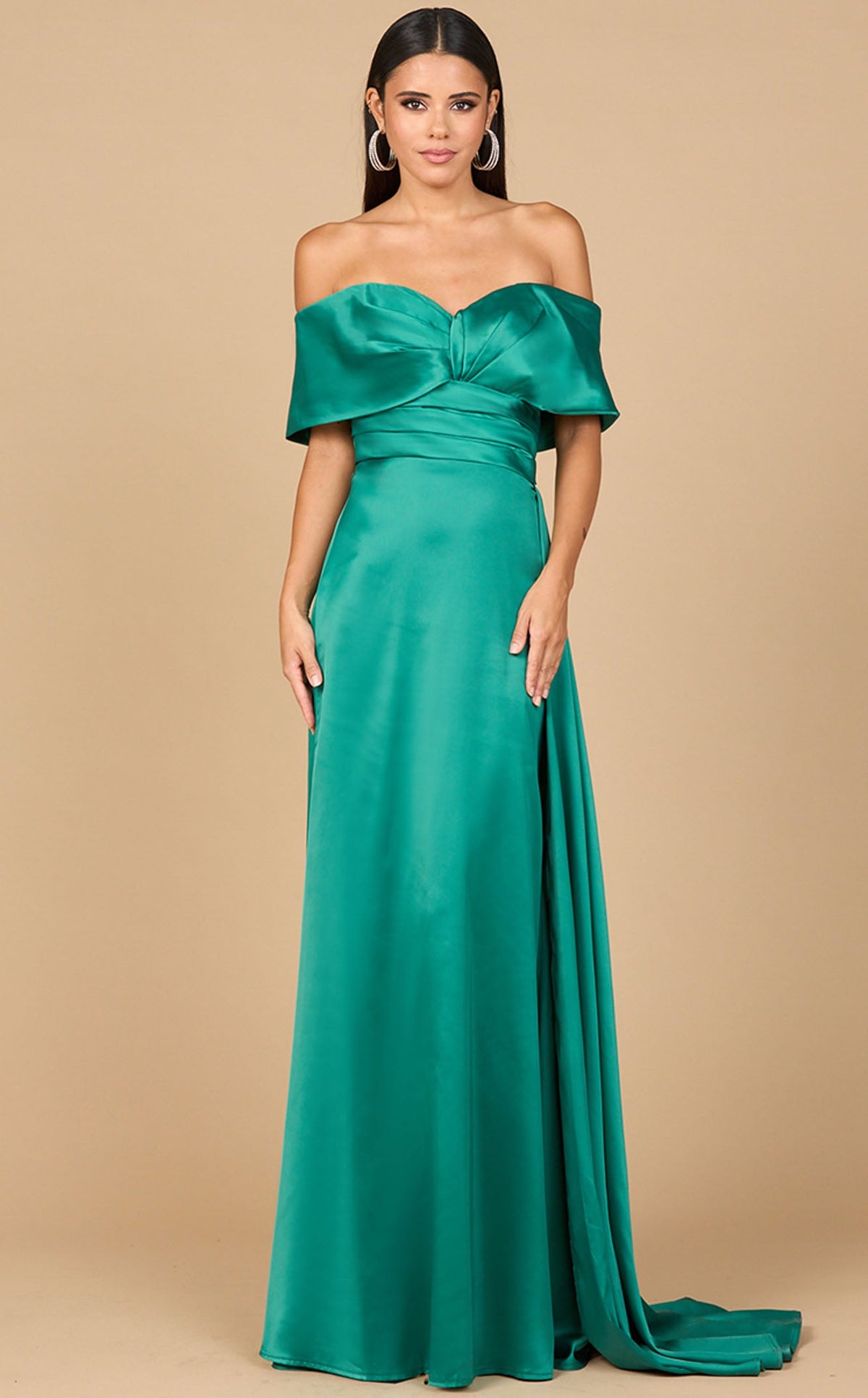 lara green dress Off Shoulder Satin Dress, Navy / 10 Style-Color-Dim:AP1E210784_AF304_M