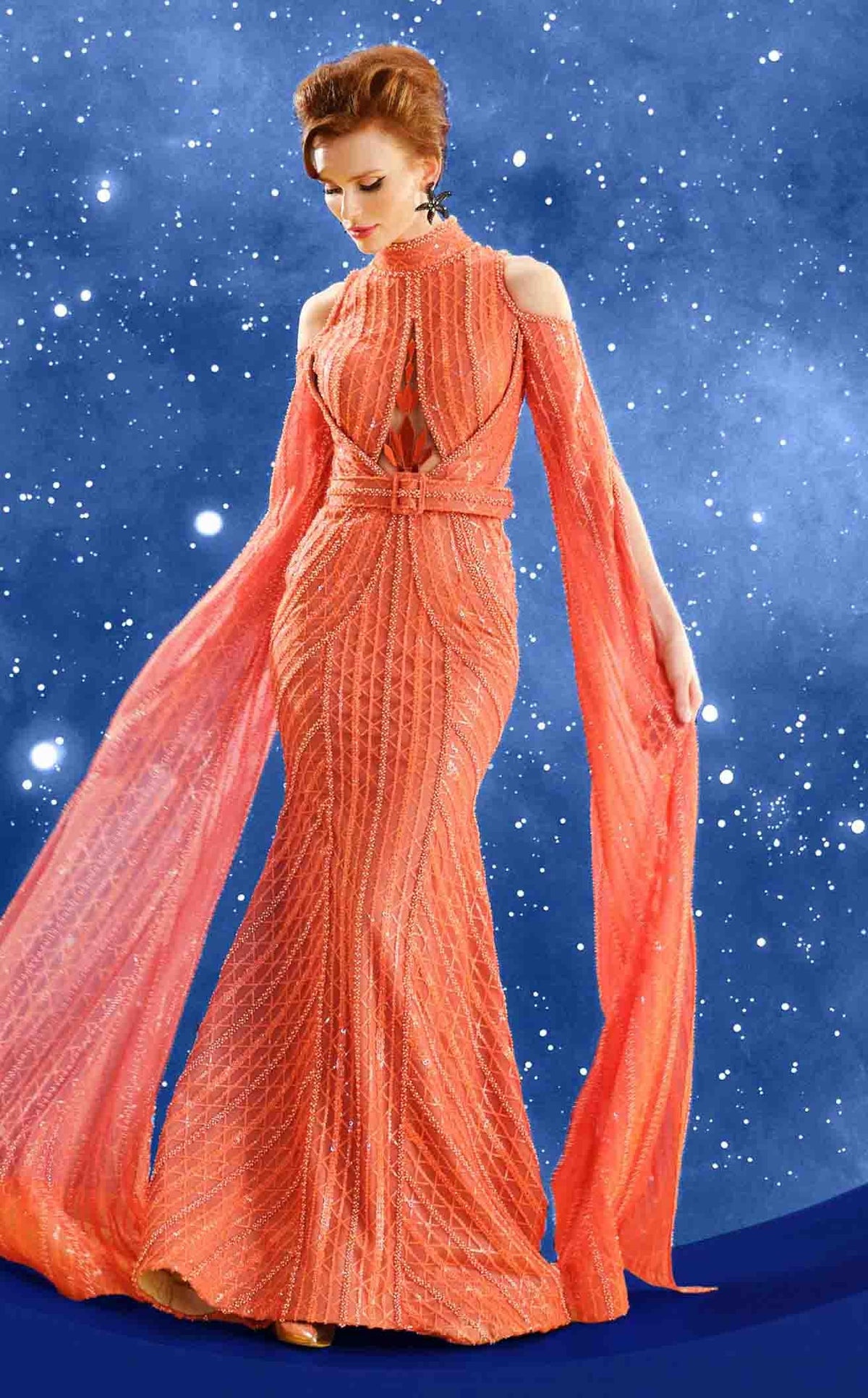 mnm couture evening dresses MNM COUTURE K3961 Evening Dress 16 / Beige main image 1