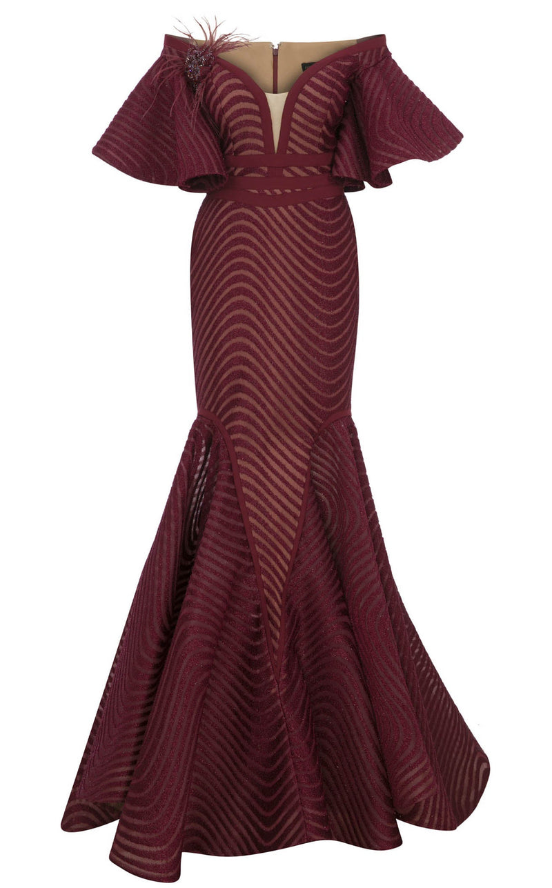 MNM Couture F02925 Burgundy