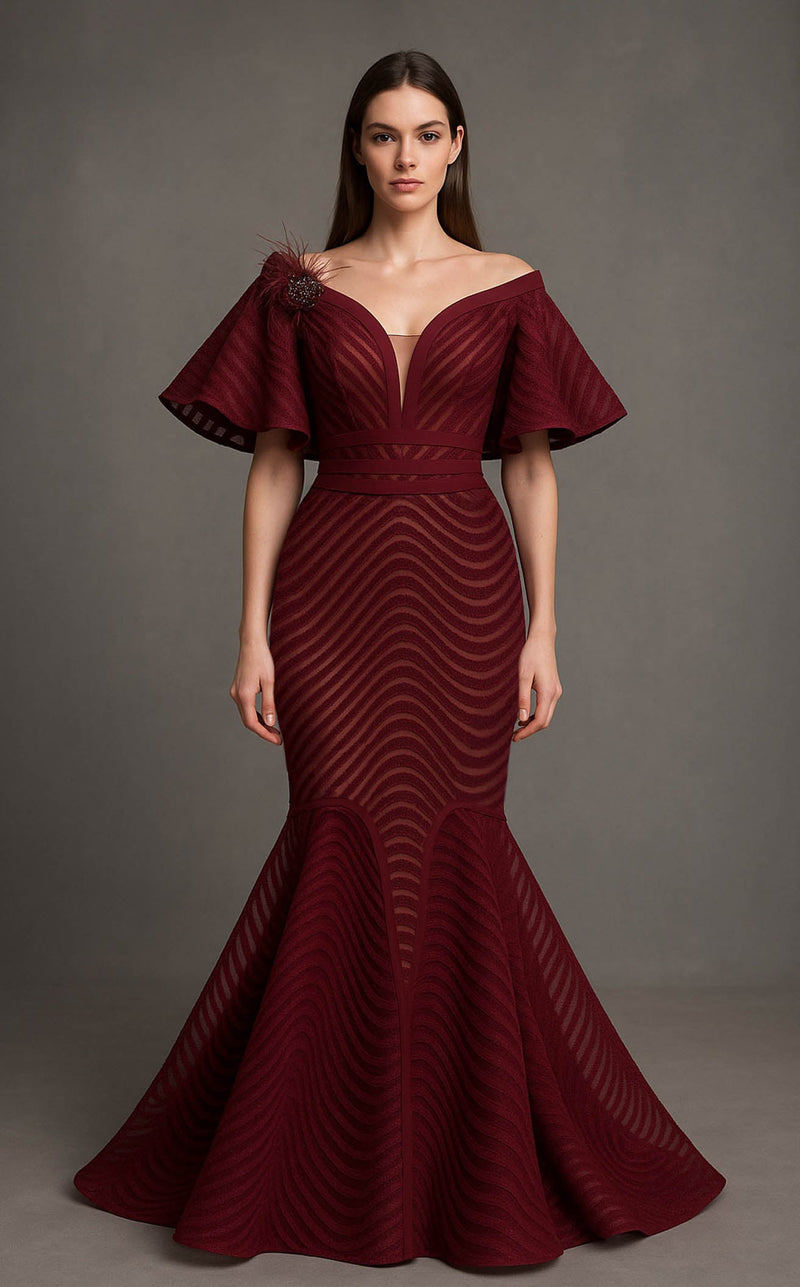 MNM Couture F02925 Burgundy