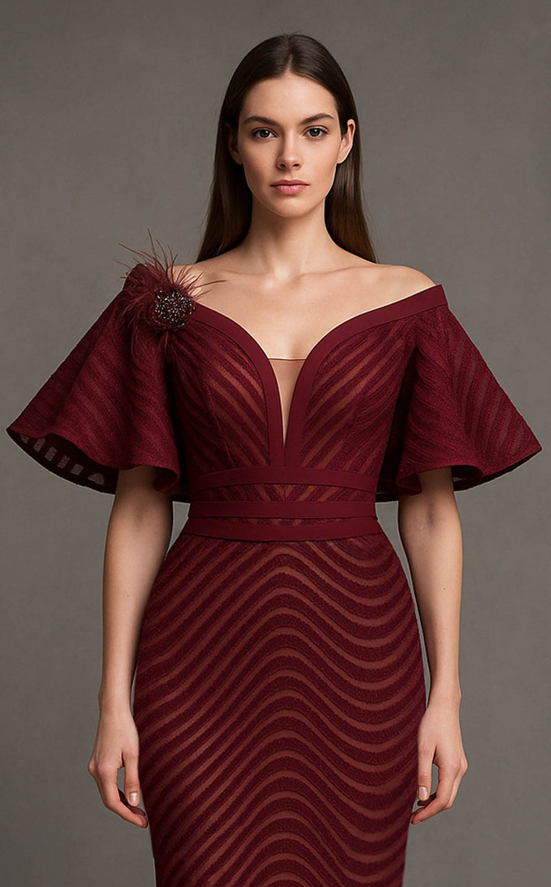 MNM Couture F02925 Burgundy
