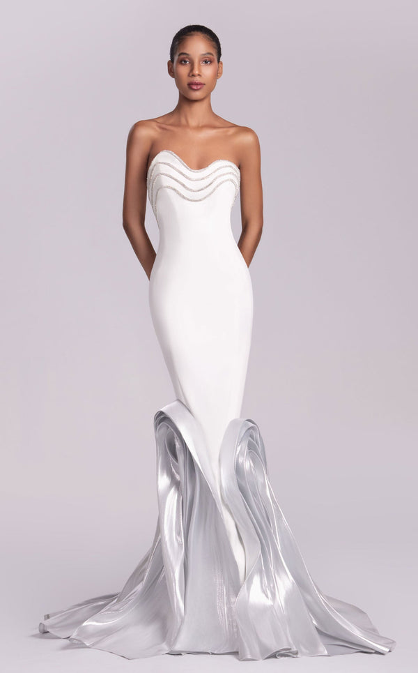 MNM Couture G1819 White/Dark Silver