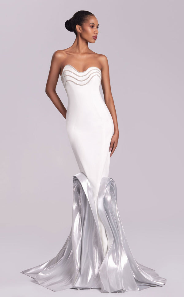 MNM Couture G1819 White/Dark Silver