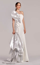 MNM Couture G1824 Off White Silver