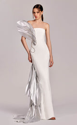 MNM Couture G1824 Off White Silver