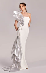 MNM Couture G1824 Off White Silver