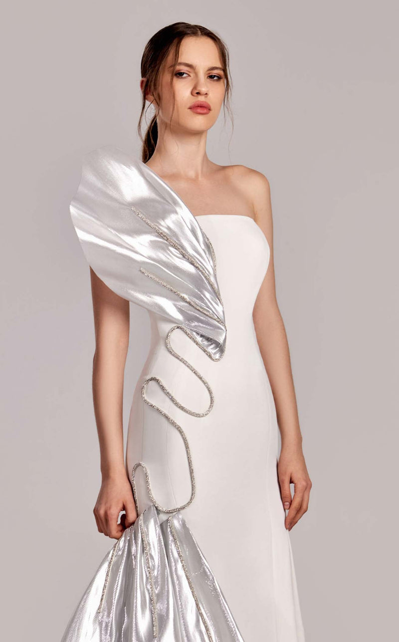 MNM Couture G1824 Off White Silver
