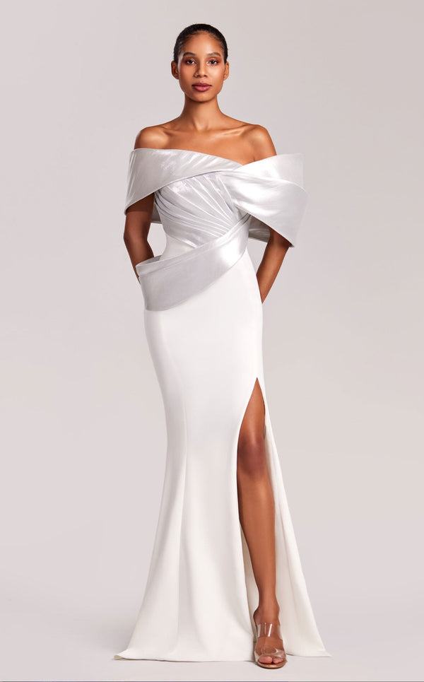 MNM Couture G1841 Off White Silver