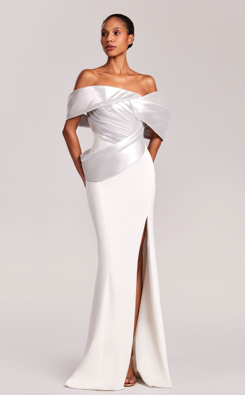 MNM Couture G1841 Off White Silver