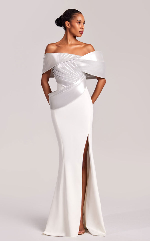 MNM Couture G1841 Off White Silver