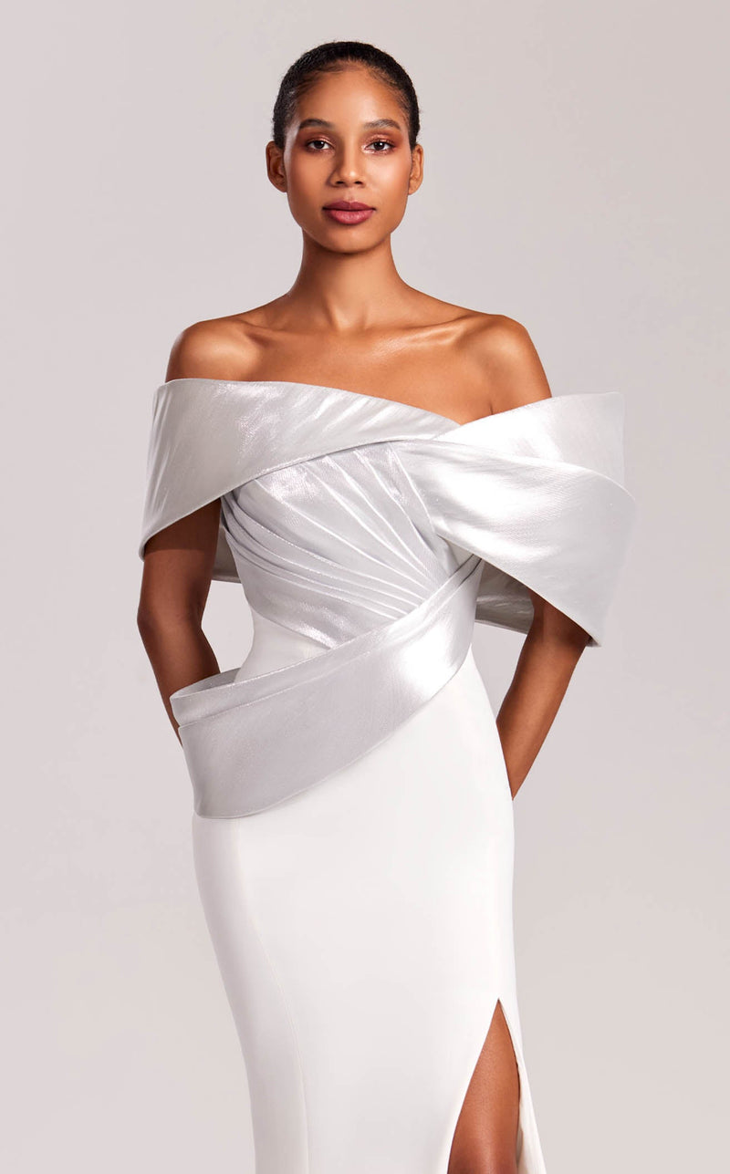 MNM Couture G1841 Off White Silver