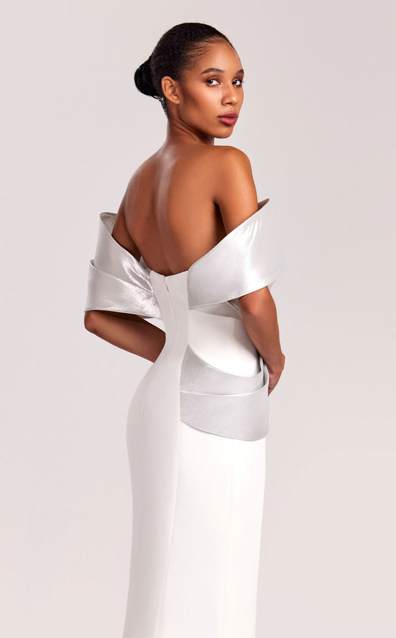 MNM Couture G1841 Off White Silver