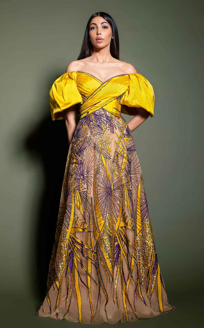 MNM Couture K4189 Yellow