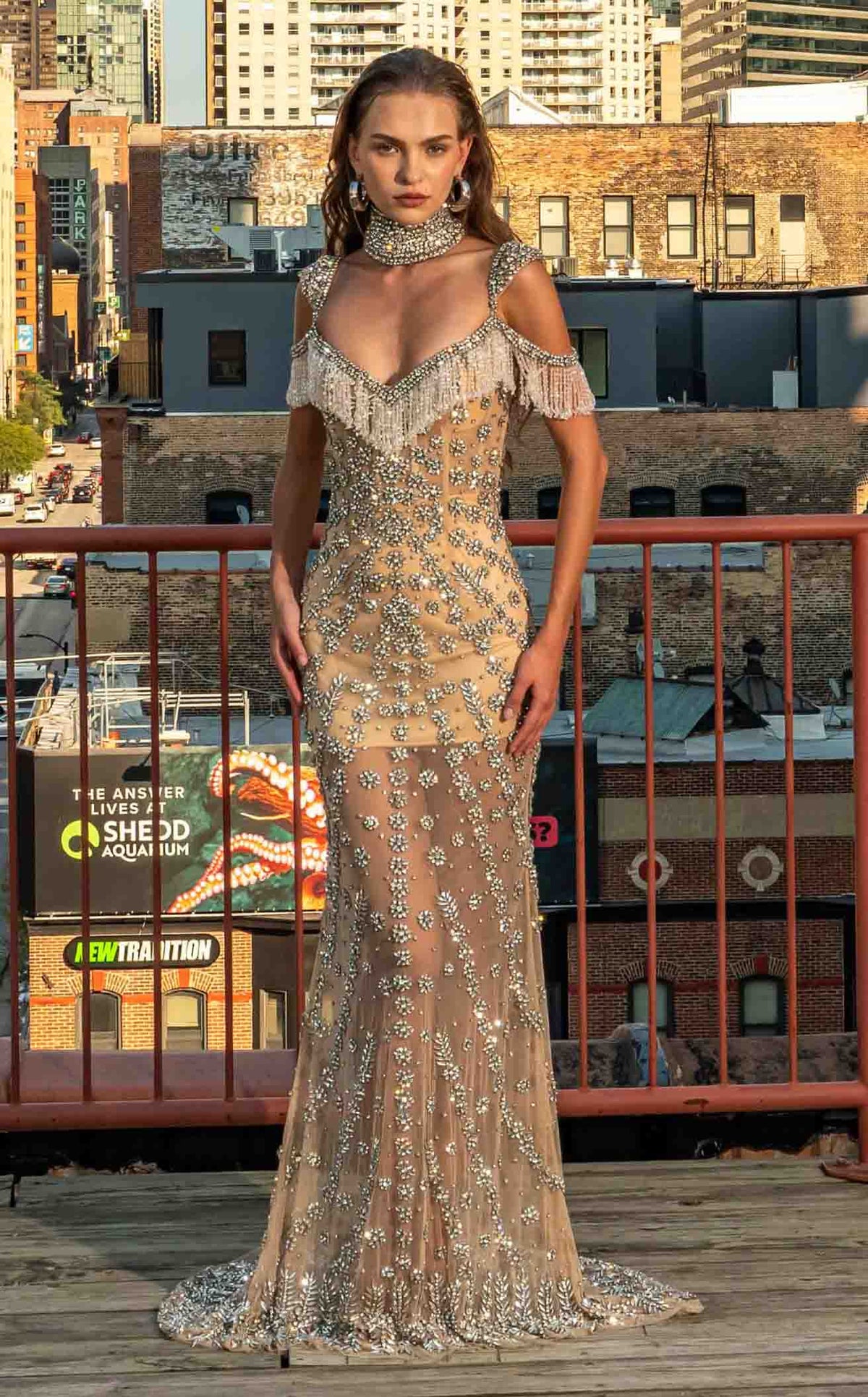 MNM Couture M1144 Prom Dress - Silver