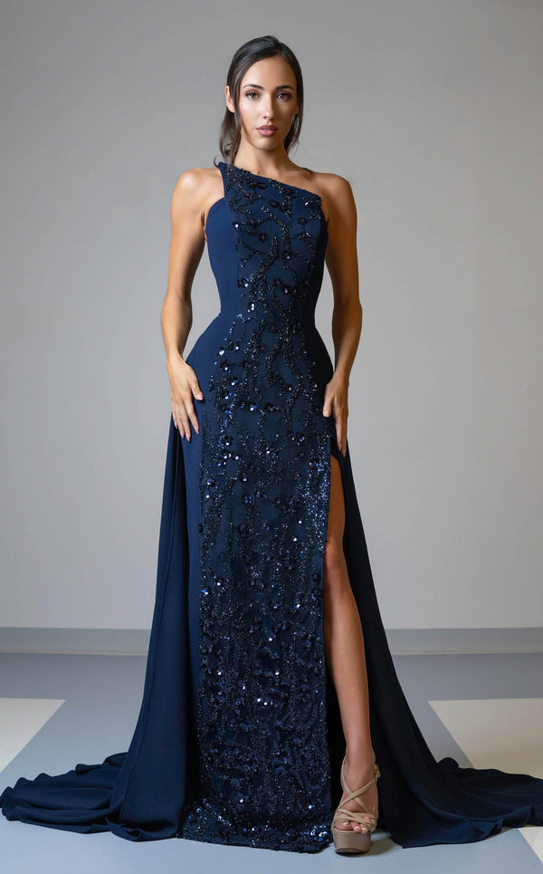 MNM Couture V07539 Navy Blue