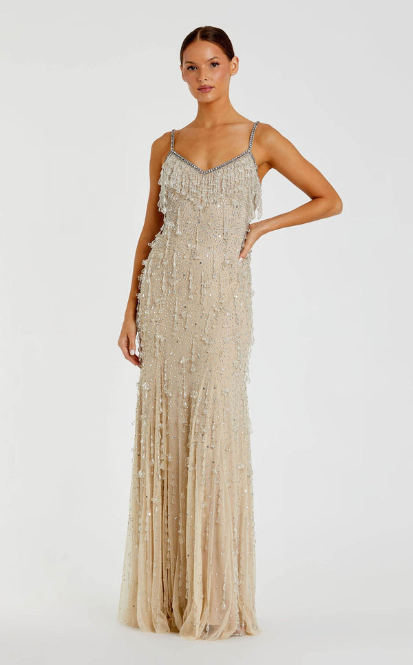 Mac Duggal 10101 Nude/Silver