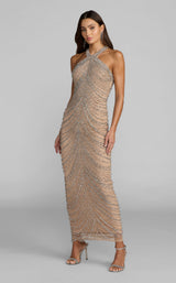 Mac Duggal 10206 Nude/Silver