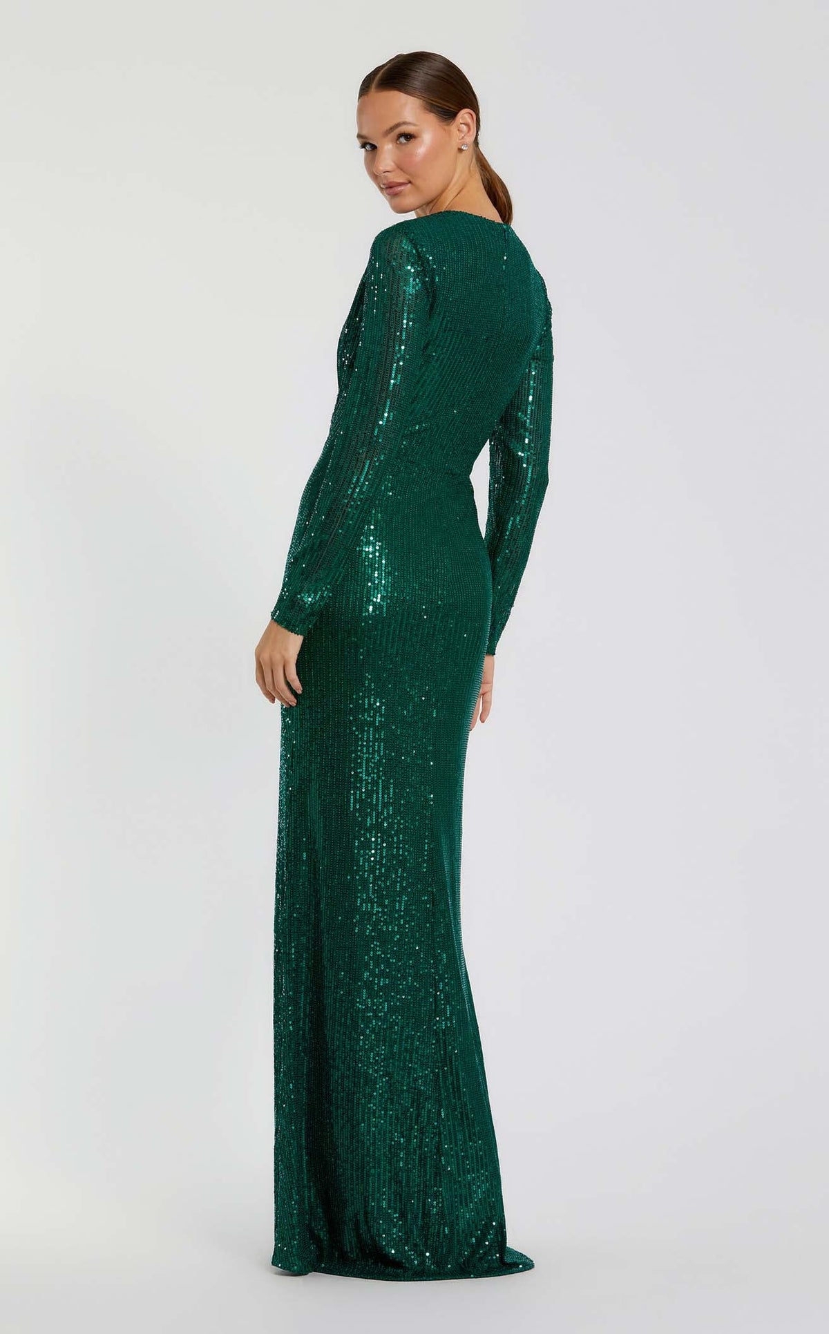 Mac duggal emerald green dress deals