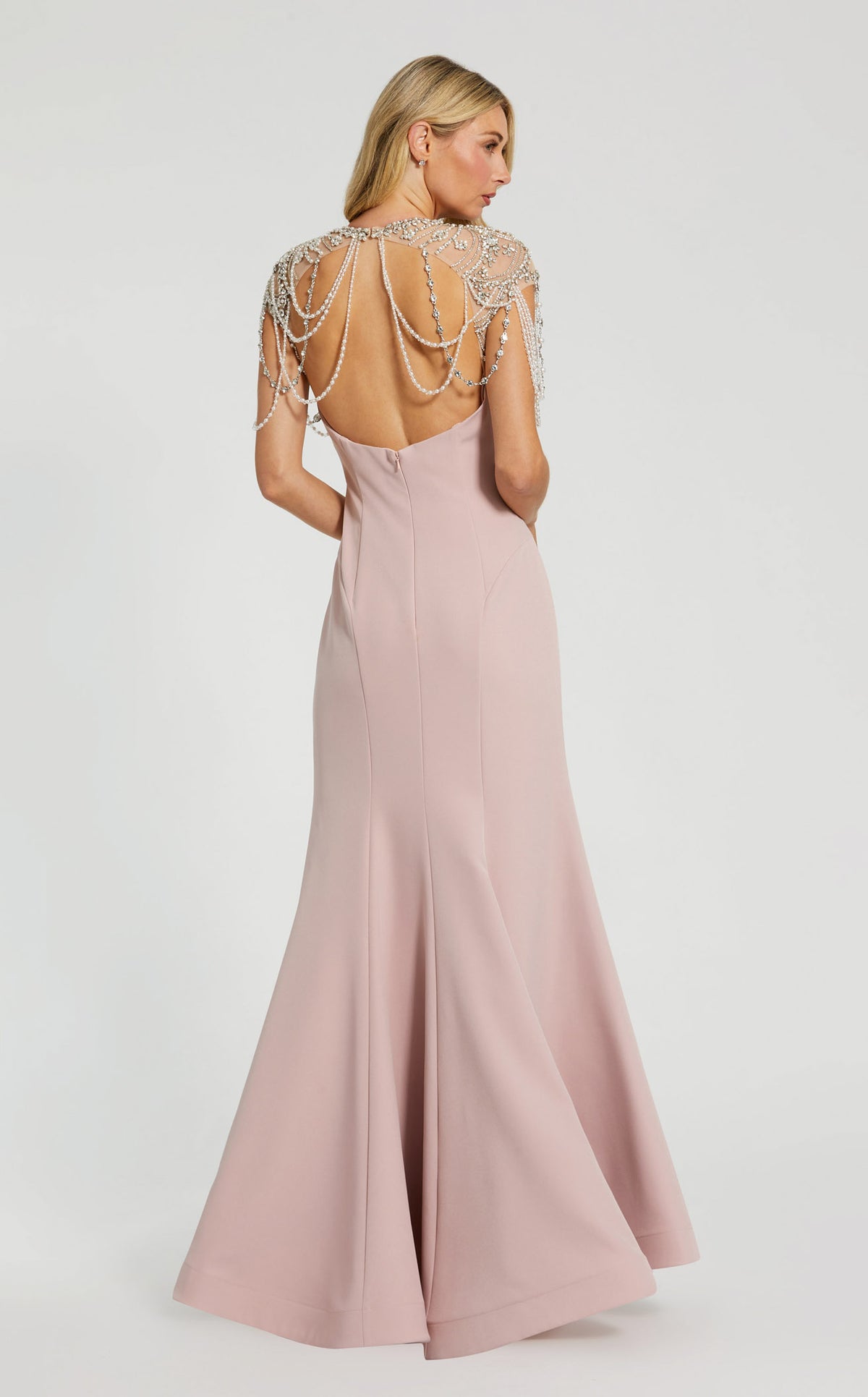 do mac duggal dresses fit true to size Lace Flutter Sleeve A Line Gown