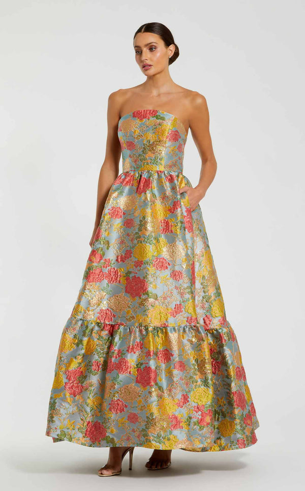 Mac Duggal 11825 Turquoise Multi