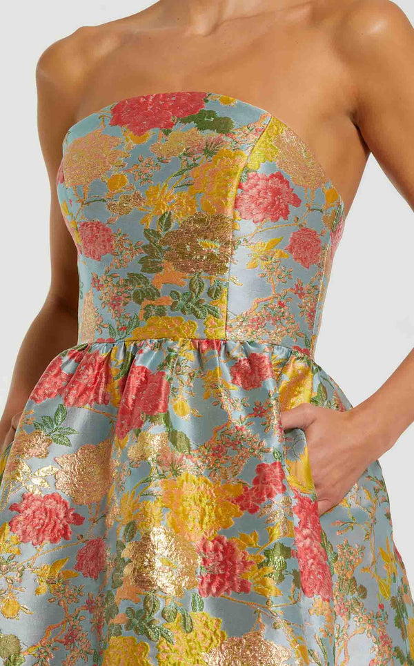 Mac Duggal 11825 Turquoise Multi
