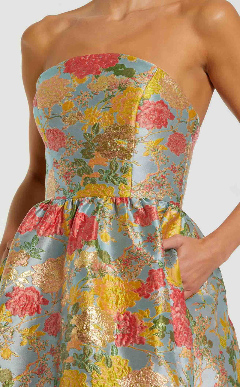 Mac Duggal 11825 Turquoise Multi
