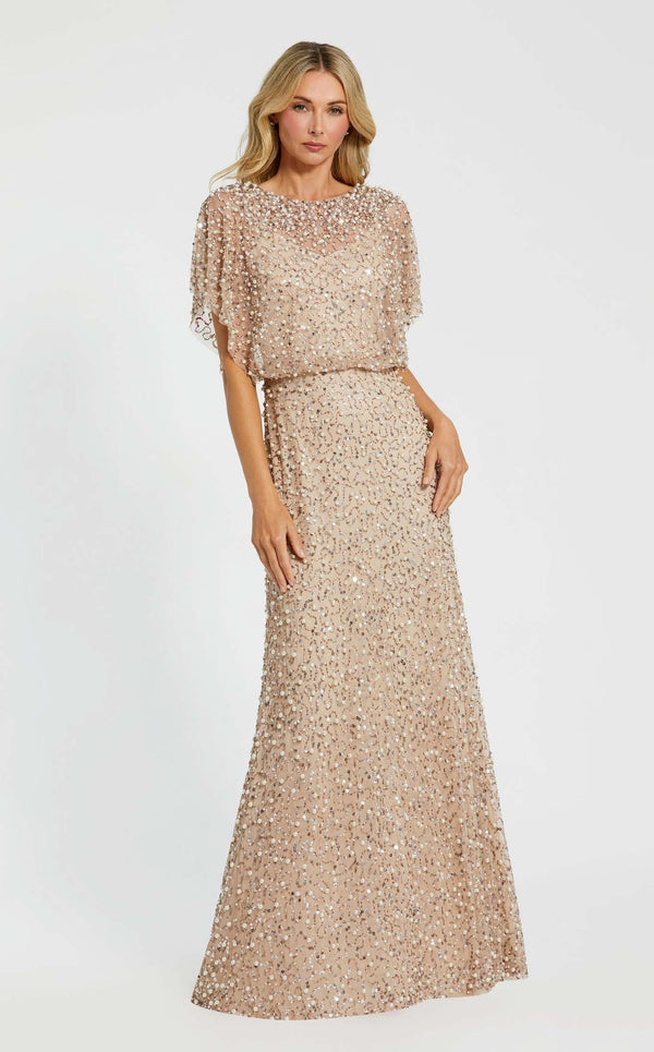 Mac Duggal 14523 Nude/Gold