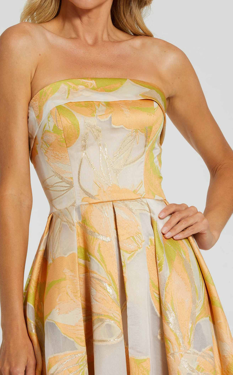 mac duggal yellow dress Ieena for - Floral Plunge V-Neck Gown while the tiered Mac Duggal Crystal Embellished Gown