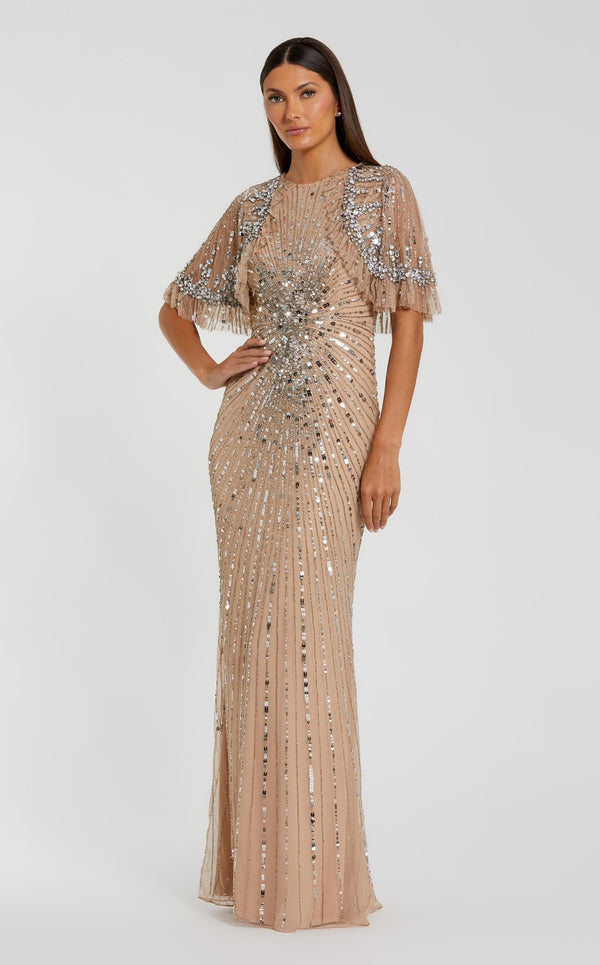 Mac Duggal 23044 Nude/Silver