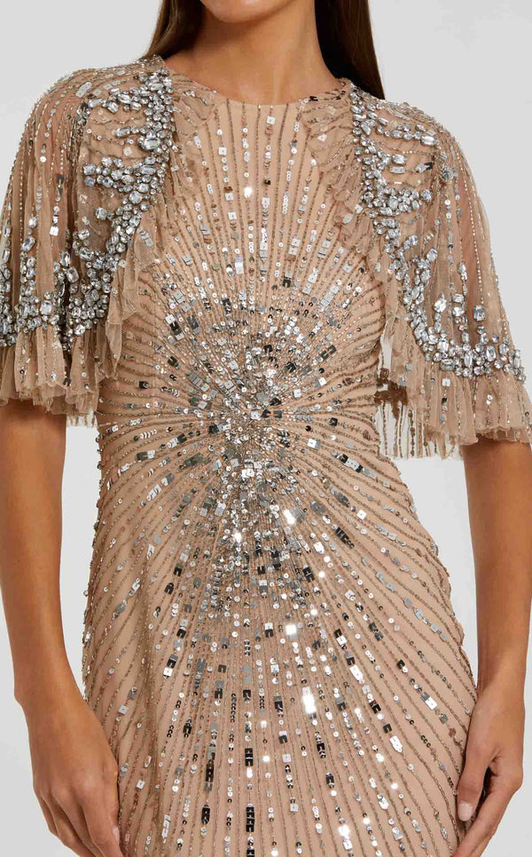 Mac Duggal 23044 Nude/Silver