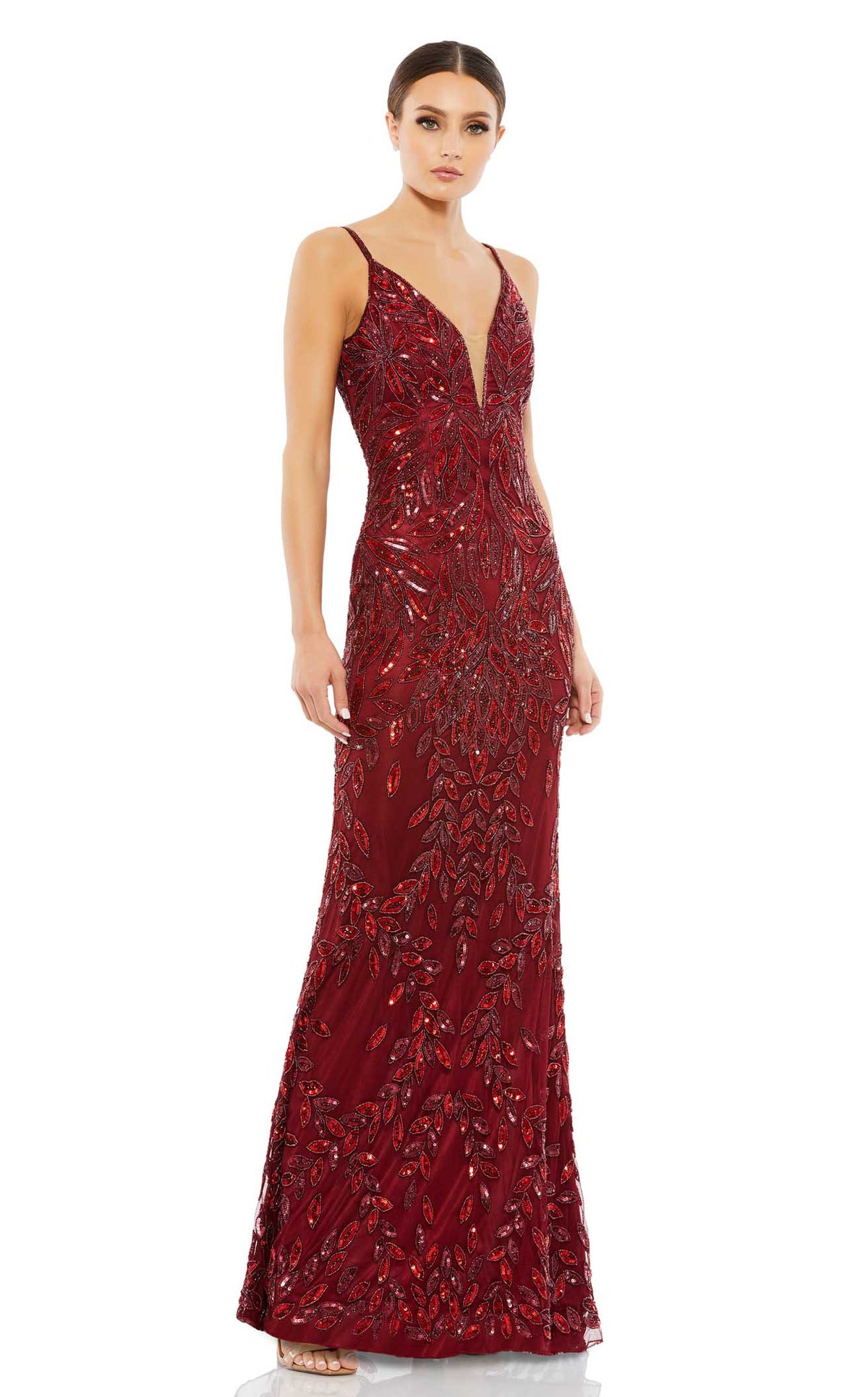 Mac Duggal*フェザー*華やかデザイン*エレガント*Aラインドレス Mac Duggal 5107 Dress | NewYorkDress.com