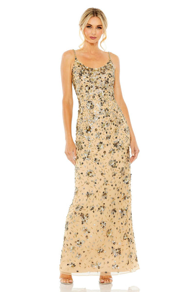 関税送料込【MAC DUGGAL】ロング ワンピース メッシュ ネイビー Mac Duggal 5477 Dress | NewYorkDress.com