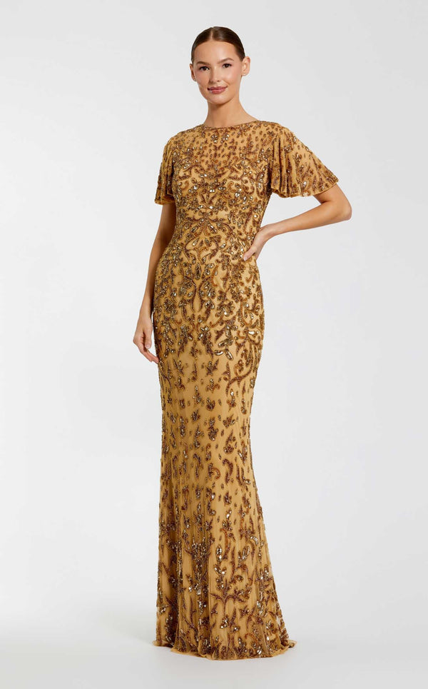 Mac Duggal 5491 Nude/Gold