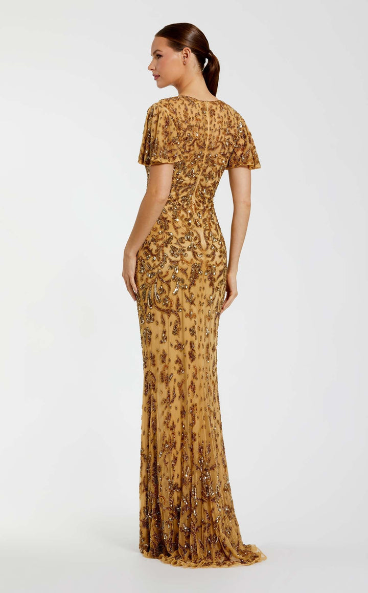 Mac Duggal 5491 Nude/Gold