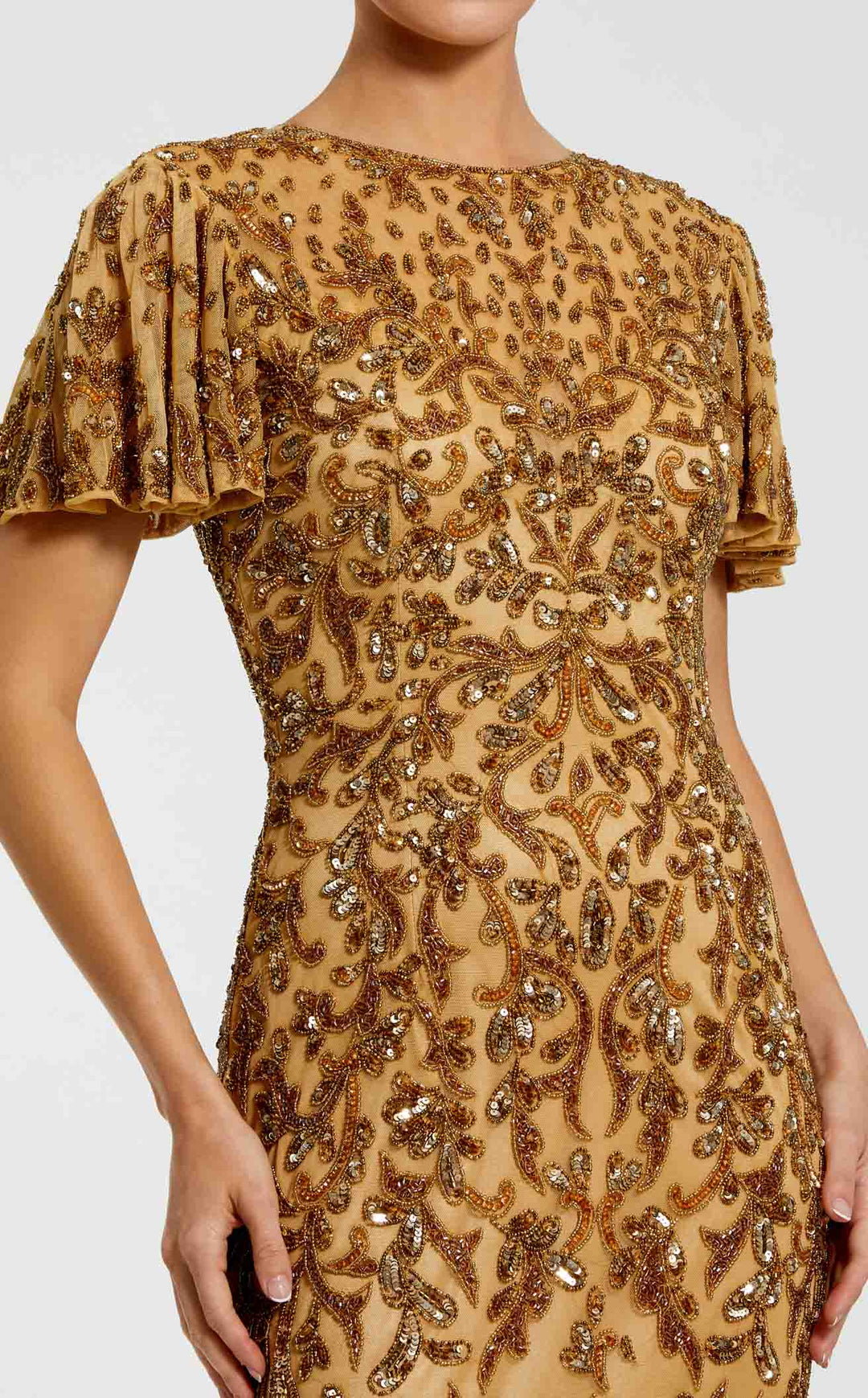 Mac Duggal 5491 Nude/Gold