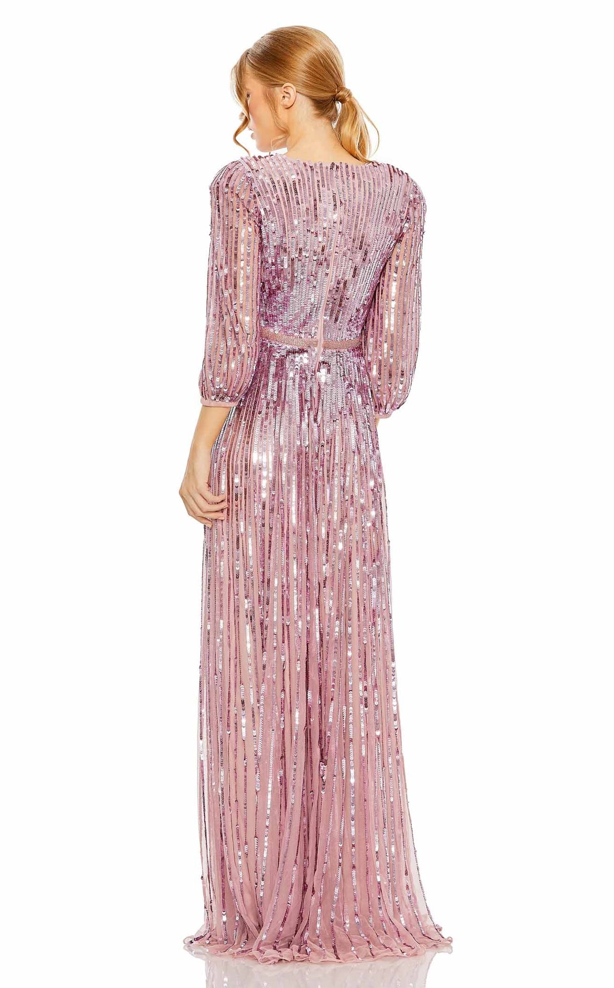 mac duggal womens sequined maxi evening dress Coraline Black Long Sleeve Maxi Dress - US 0