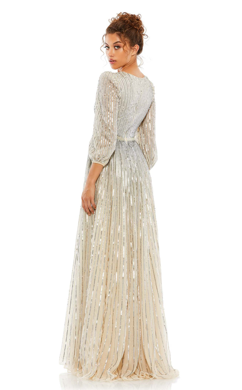 Mac Duggal 5509 Silver/Nude