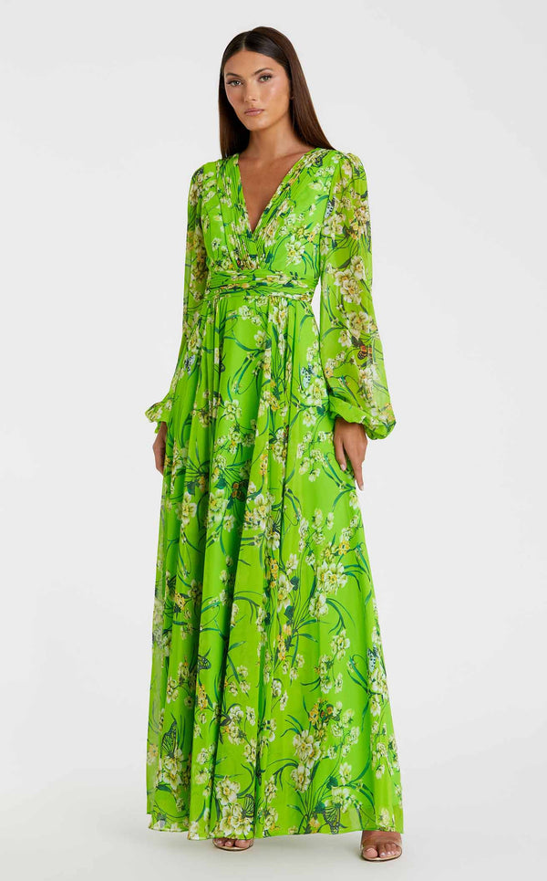 Mac Duggal 56013 Green Multi