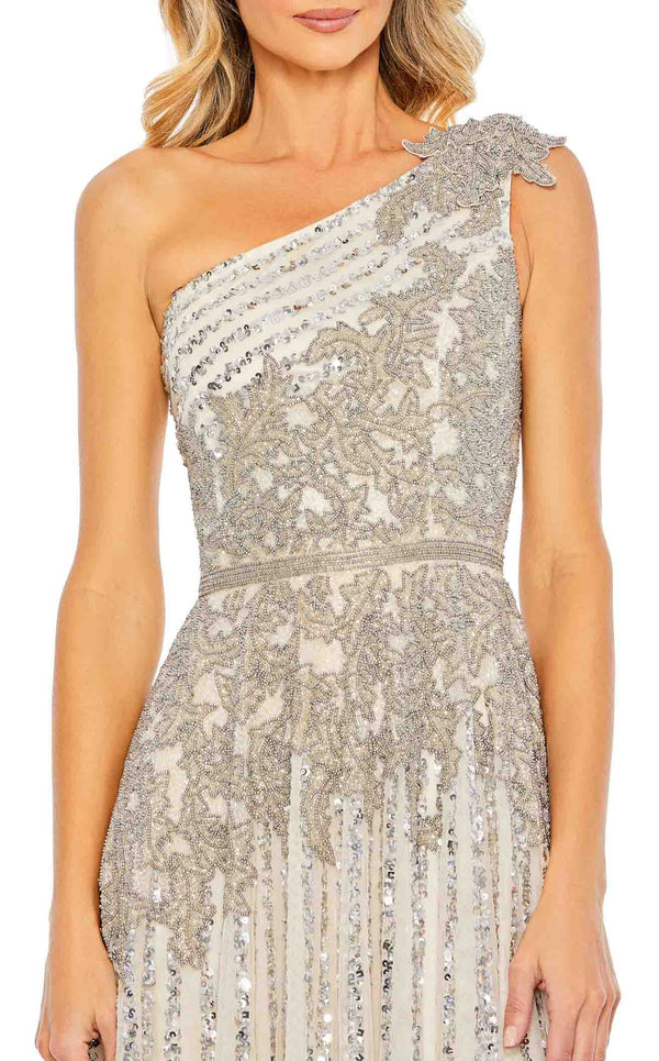 Mac Duggal 5679 Silver/Nude