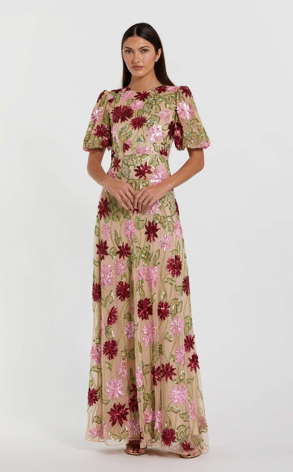 Mac Duggal 6125 Nude Multi