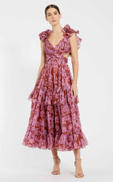 【MACDUGGAL】マック・ダガル ワンショルダー ボウマキシドレス Tiered One Shoulder Gown - Mac Duggal