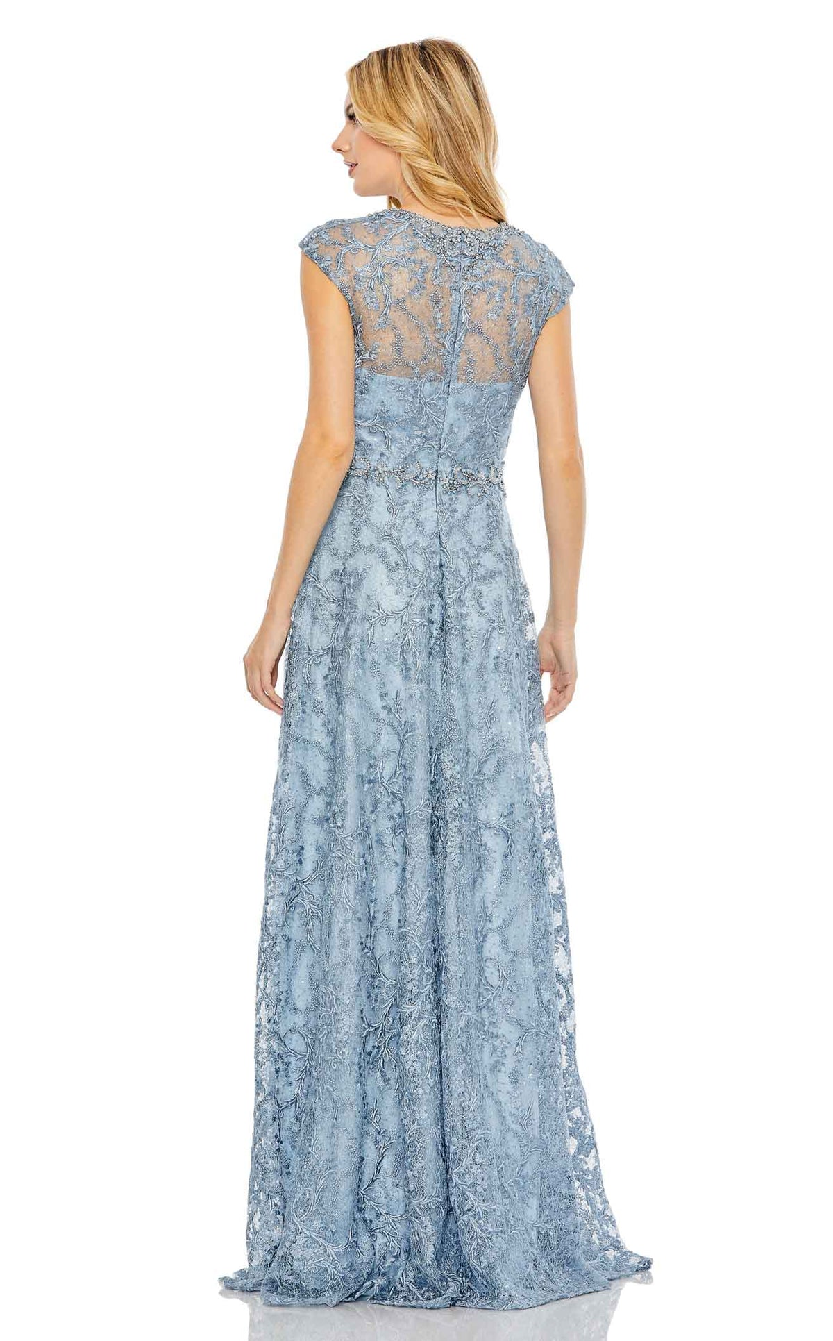 slim fit dress slacks June Slate Grey Lace Modest Bridesmaids Dress