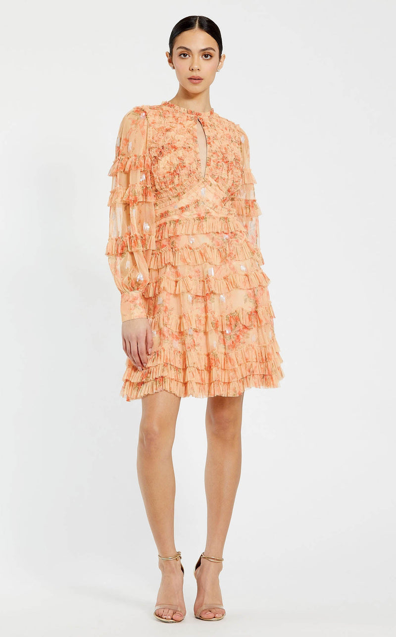 Mac Duggal 8094 Peach-Multi