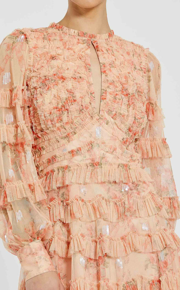 Mac Duggal 8094 Peach-Multi