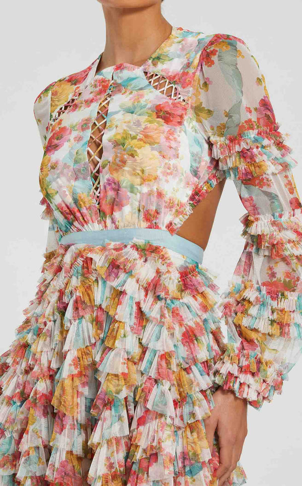 Mac Duggal 8130 White Multi