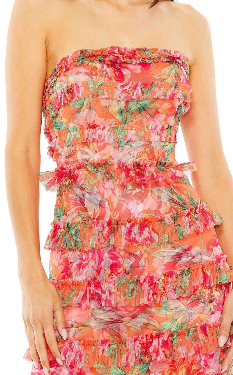 Mac Duggal 8137 Orange Multi